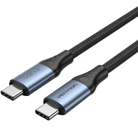 Кабель USB 4.0 Type-C M-M, 1.0 м 240W 8K60Hz Thunderbolt 4 Gray Aluminum Alloy Vention