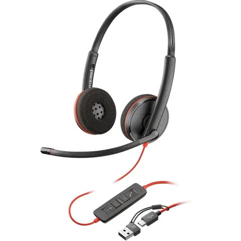 Гарнітура Poly BlackWire C3220 M USB-С + USB-C/A Adapter HS Stereo