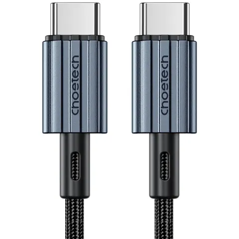 Кабель USB 2.0 Type-C M-M, 1,2 м, 60W обплетення, чорний Choetech