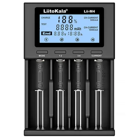 Зарядний пристрій LiitoKala Lii-M4, 4x(Lion/NiMH/NiCd), Power Bank, discharge function, display