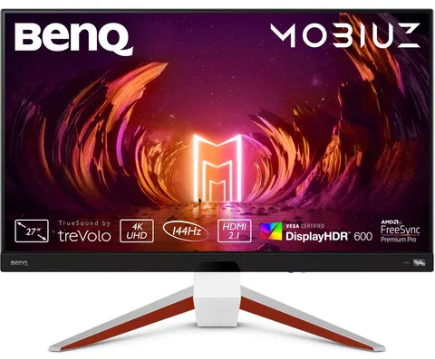 TFT 27" BenQ EX2710U, 4K UHD, IPS, 144Hz, 1 мс, 2хHDMI, DP, USB-hub, HAS, колонки, білий