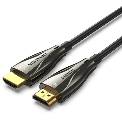 Кабель HDMI M - M, 30.0м, V2.0, Optical 4K 60Гц 18Gbps Dolby 7.1 PVC Black Zinc Alloy Vention