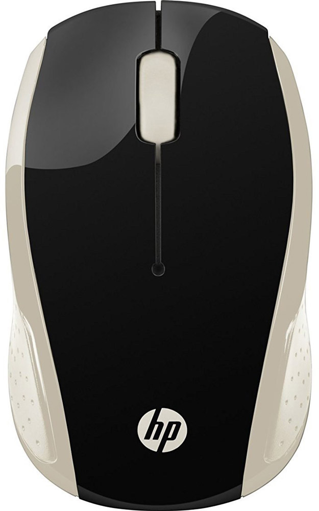 Мишка бездротова HP 200 Silk Gold Wireless Mouse, 3 кн., 1000 dpi, чорно-золотиста