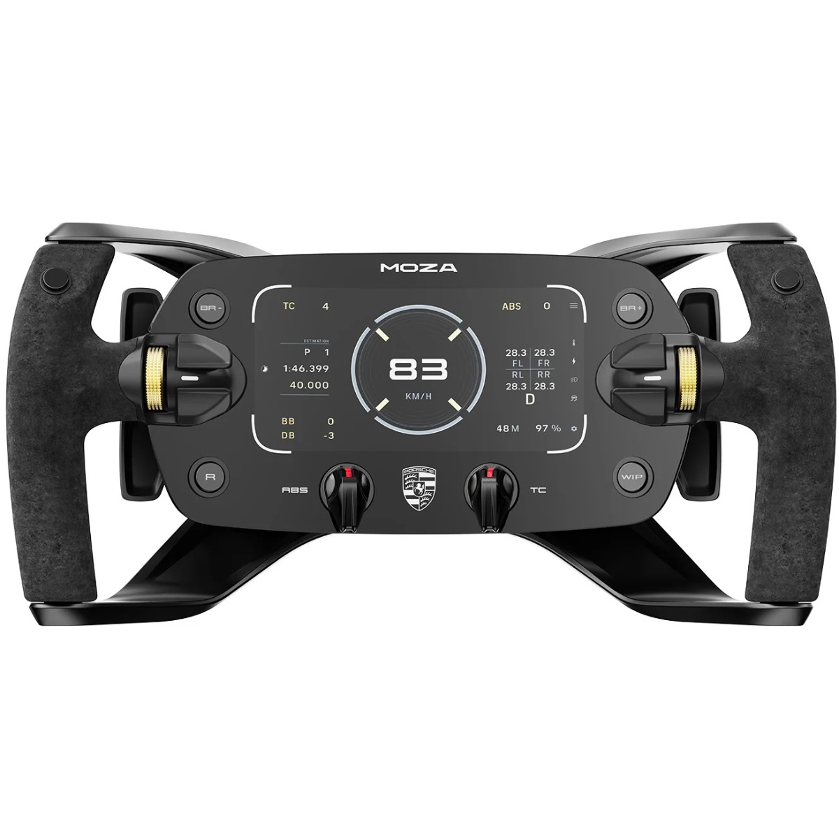 Кермо MOZA Racing Porsche Mission R, 32см, 12кн., дисплей 5,4" OLED RGB