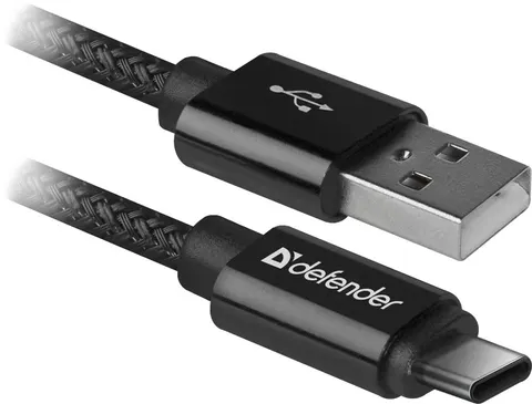 Кабель USB 2.0 AM-Type-C M, 1.0 м, чорний, 09-03T PRO Defender