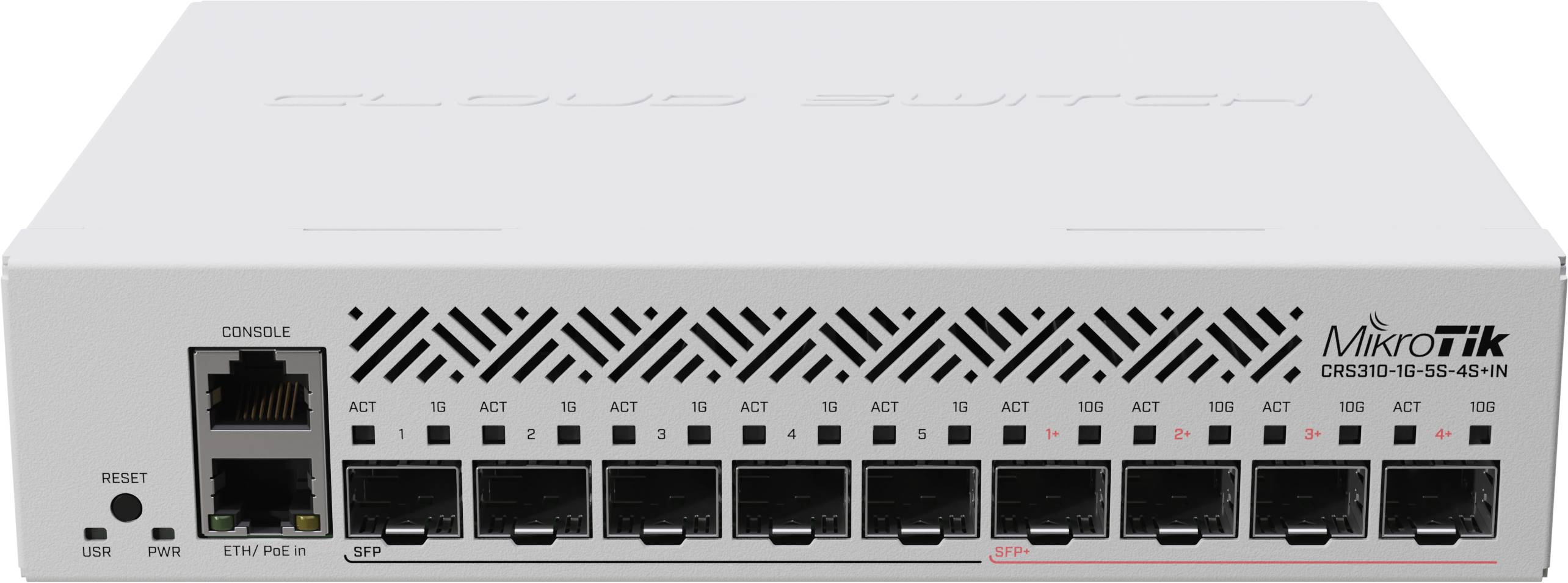 Комутатор Mikrotik CRS310-1G-5S-4S+IN, 1xGE LAN, 5xSFP, 4xSFP+, CPU ARM v7, RAM 256Mb