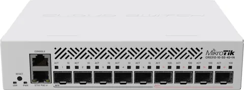 Комутатор Mikrotik CRS310-1G-5S-4S+IN, 1xGE LAN, 5xSFP, 4xSFP+, CPU ARM v7, RAM 256Mb