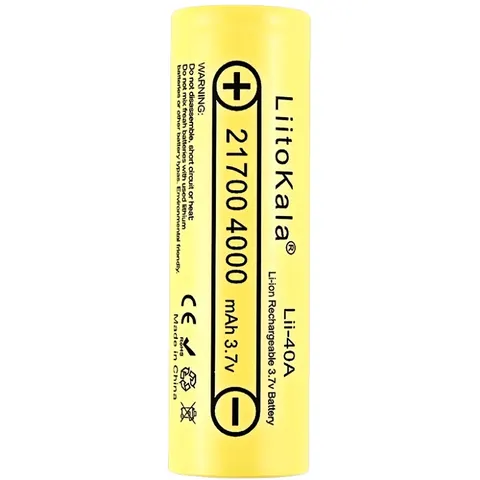 Акумулятор 21700 LiitoKala, Lii-40A, 4000mAh, 3.7V li-ion battery, 1 pcs