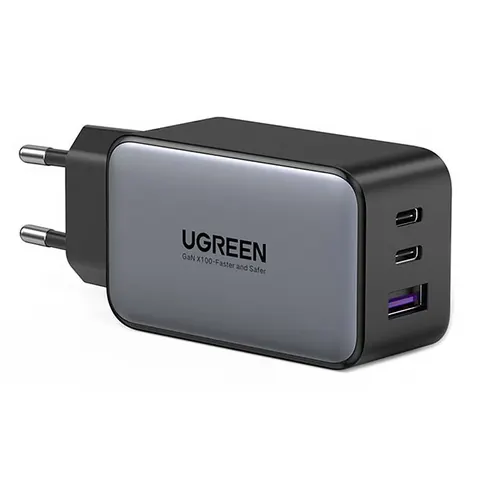 Зарядний пристрій 3xUSB 65W (2хUSB-C+USB-A) Gan CD244 Сірий Ugreen