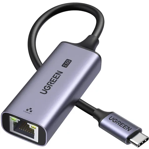 Перехідник USB 3.0 Type-C --> Ethernet RJ45 2.5Gb  CM648 Ugreen чорний