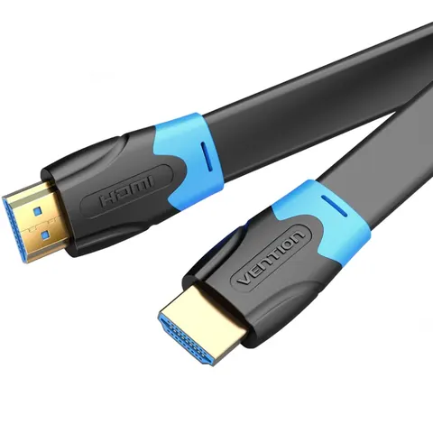 Кабель HDMI M - M, 1.5м, V2.0, 4K 60Гц, PVC Flat Design,  Black, Vention
