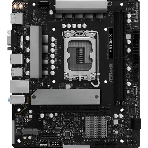 AsRock H810M-X (1851/H810, 2*DDR5, PCIex16, HDMI/DP/VGA, 4xSATA, M.2, 2.5Glan, 7.1ch, mATX)