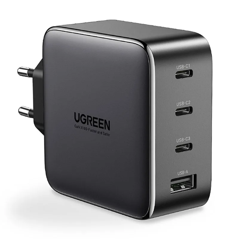 Зарядний пристрій 4xUSB 100W (3xUSB-C+USB-A) Gan Tech Fast GAN Charger чорний CD226 Ugreen