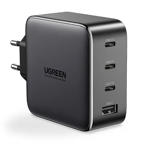 Зарядний пристрій 4xUSB 100W (3xUSB-C+USB-A) Gan Tech Fast GAN Charger чорний CD226 Ugreen