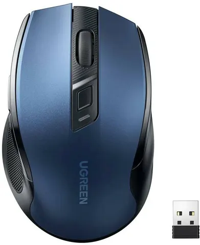 Мишка UGREEN 2.4GHz MU006, бездротова, 4000dpi., 4кн.,Silence Design, Синя