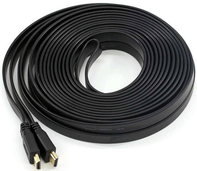 Кабель HDMI M - M, 5.0 м, V1.4, 4K 60Hz, плаский, чорний