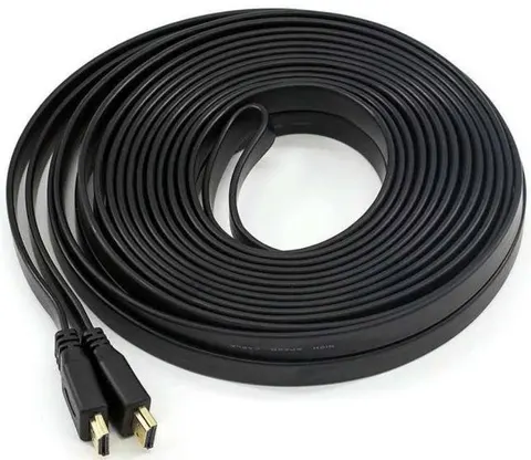 Кабель HDMI M - M, 5.0 м, V1.4, 4K 60Hz, плаский, чорний