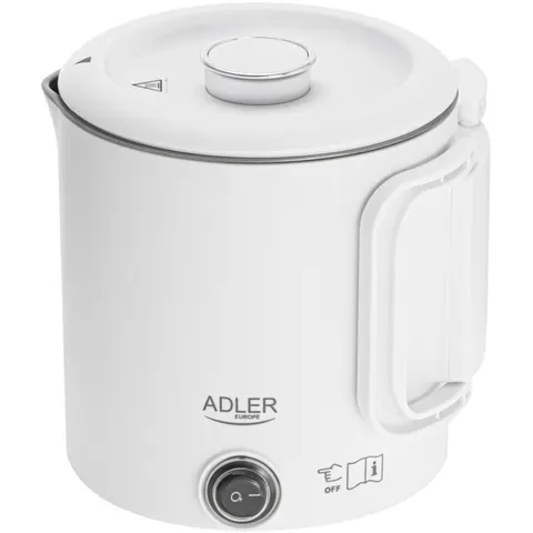 Електрочайник Adler AD 1388w дорожній 650Вт/ 0.8л/ подвійні стінки/ автовимкнення/ білий