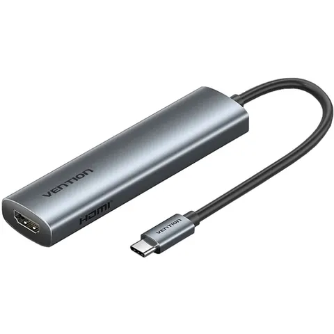 Док-станція USB3.0 Type-C --> HDMI 4K30Hz /USB 3.0/USB 2.0/Type-C 2.0/ PD 100W Hub 5-in-1 Vention