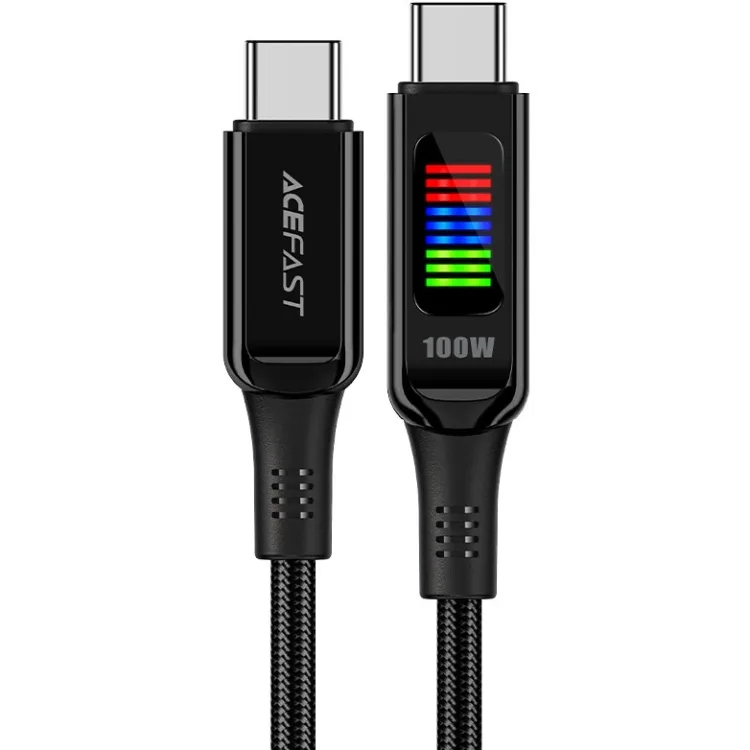 Кабель USB 2.0 Type-C M-M, 1,2 м, 100W, with display, C7-03 Acefast