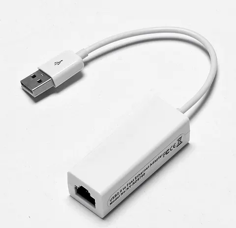 Перехідник USB 2.0 Type-A --> Ethernet RJ45 100Mb чорний 0.1м білий, RTL