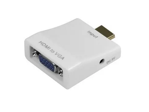 Перехідник HDMI M -> VGA F (з аудіо інтерфейсом) додаткове живлення micro USB, білий RTL