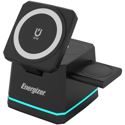Зарядний пристрій Wireless 15W 3-in-1 Fast Charger black Energizer