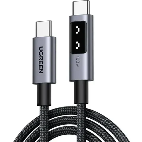 Кабель USB 2.0 Type-C M-M, 1 м, 100W, 5A （480Mbps）Smart display Чорний, L509 UGREEN