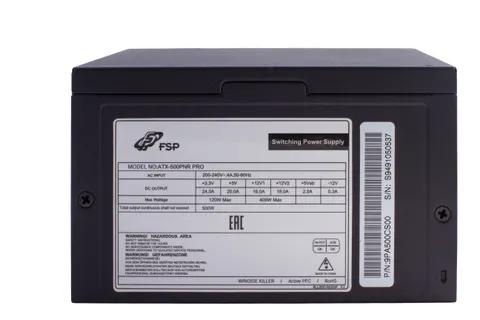 БЖ 500W FSP ATX-500W PNR PRO 120mm silent fan, Retail Box