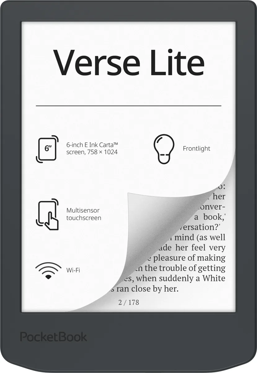 Електронна книжка PocketBook Verse Lite (PB619), Midnight Grey
