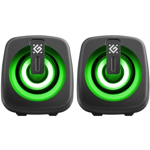 Акустична система 2.0 Defender J1, 6Вт, підсвітка, USB, чорна