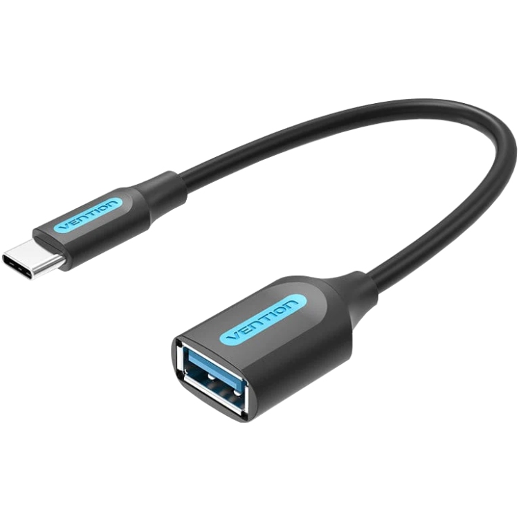 Перехідник USB 3.1 Type-C --> USB AF (OTG), 0.15 m PVC Vention чорний