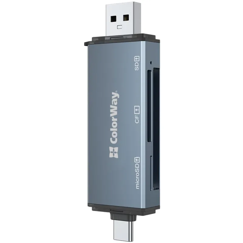 Card Reader ColorWay USB 2.0/USB-C to CF/SD/MicroSD