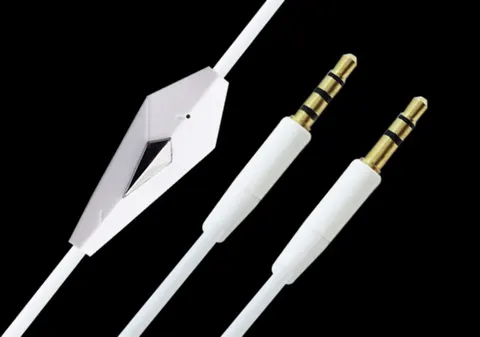 Кабель AUX Audio TRRS - TRS M/M 1.2 м з мікрофоном білий