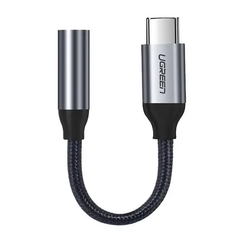 Кабель Type C - AUX Audio M/F 0.10м UGREEN AV142 Чорний