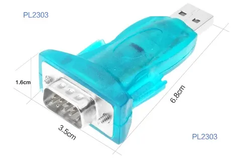Перехідник USB 2.0 Type-A --> COM (RS232) 9pin, Chipset PL-2303, синій