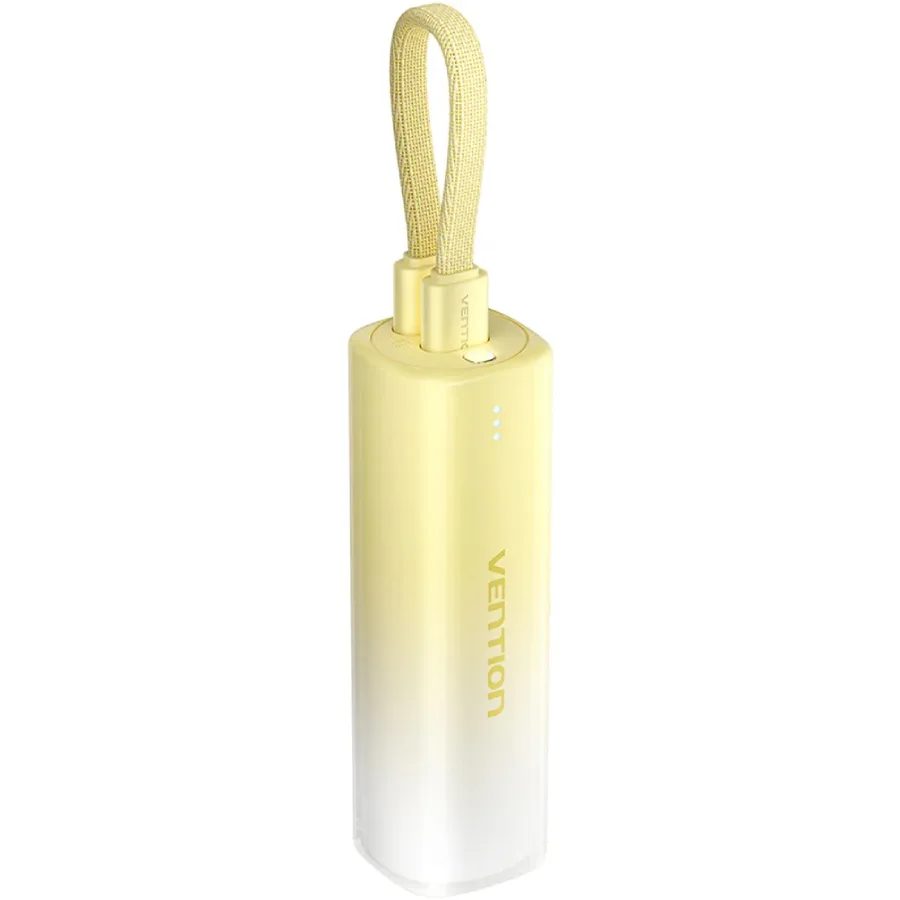 УМБ Vention 5000mAh 20W PD, USB-C In/Out, Lightning In/Out, with cable, Gradient Yellow