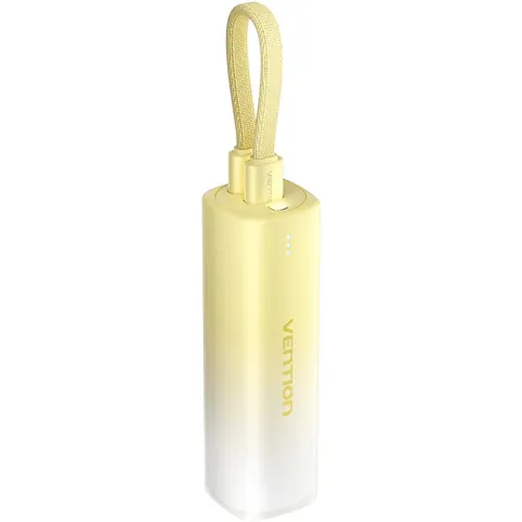 УМБ Vention 5000mAh 20W PD, USB-C In/Out, Lightning In/Out, with cable, Gradient Yellow
