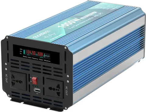 Інвертор Choetech з зарядкою, функція ДБЖ 12\220V 1000Вт, LiFePO₄/Li-ion/AGM/GEL, чиста синусоїда