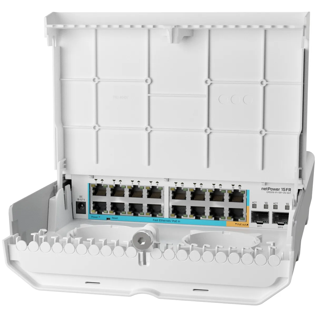 Комутатор Mikrotik CRS318-1Fi-15Fr-2S-OUT, 16х10/100 Ethernet ports, 2хSFP ports