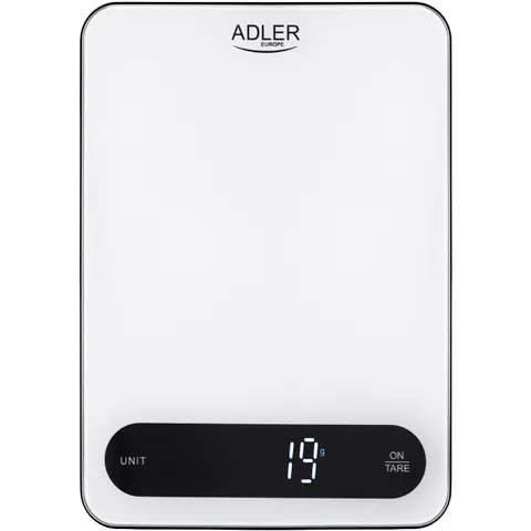 Ваги кухонні Adler AD 3177 white black електронні/ 10кг/ г; мл, унція/ USB type C/ автовимкнення