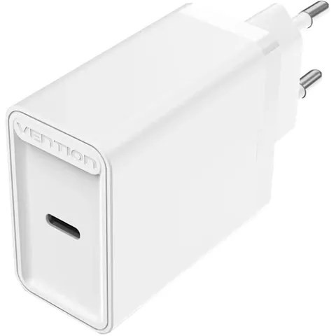 Зарядний пристрій 1xUSB-C 20W PD, QC4.0 білий Vention