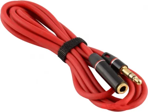 Кабель AUX Audio TRS M/F 1.2м Premium червоний OEM