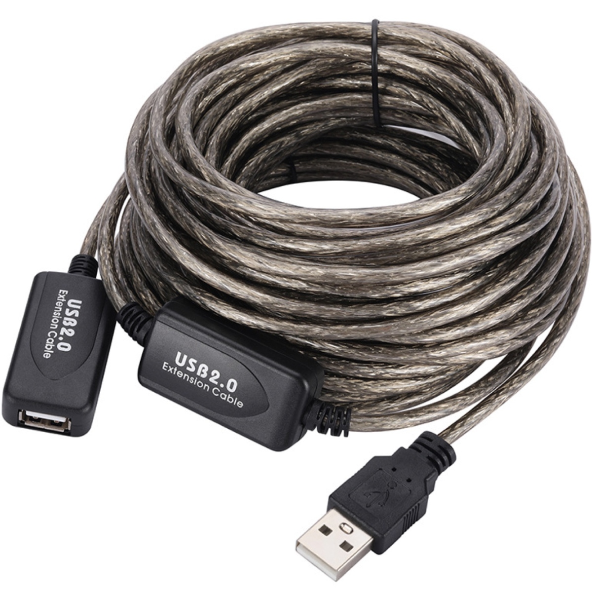 Кабель продовжувач USB 2.0 AM-AF, 30.0 м, активний, чорний
