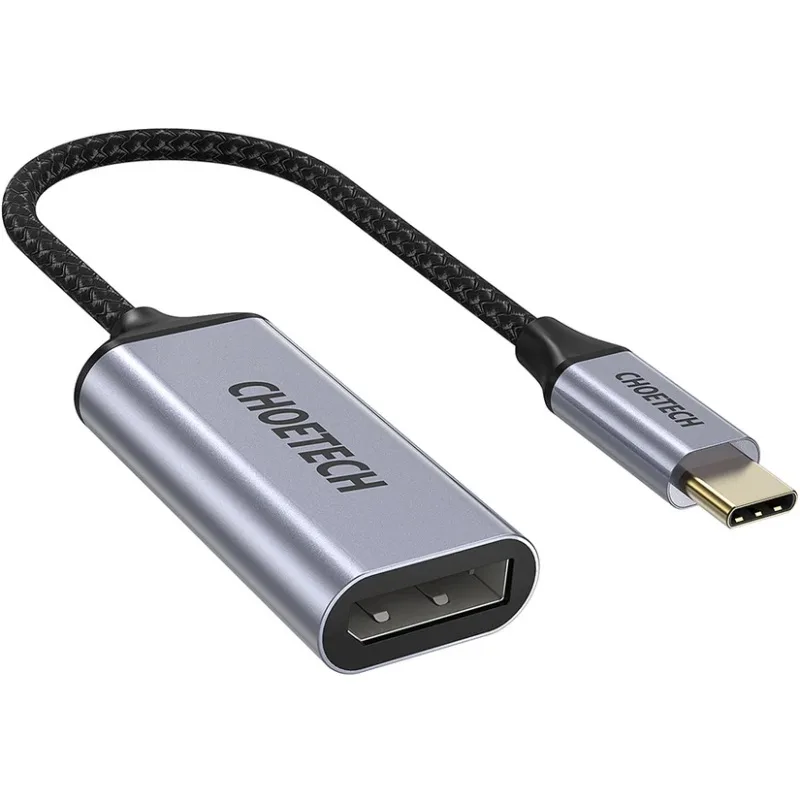 Перехідник USB 3.1 Type-C --> Displayport F 4K 60Hz Choetech cірий