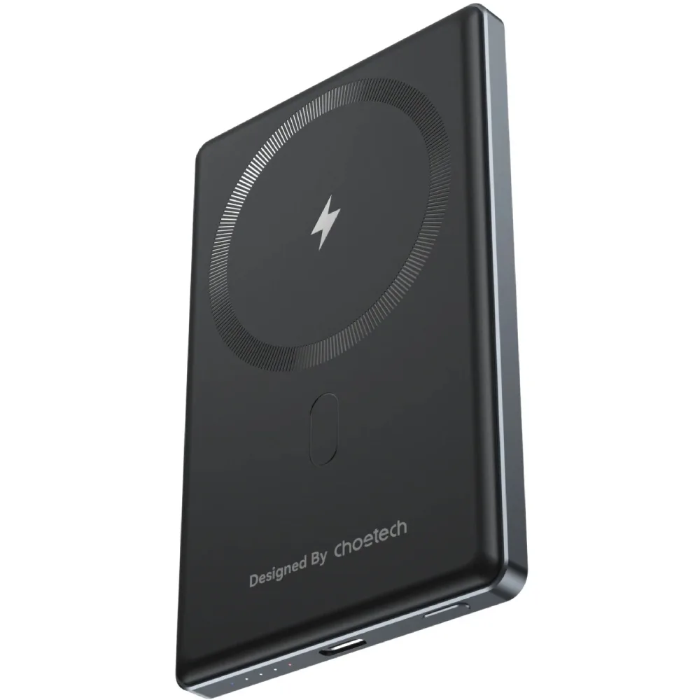 УМБ Choetech Magnetic Wireless 5000mAh 20W PD Qi-15W USB-C In/Out, тонкий, чорний
