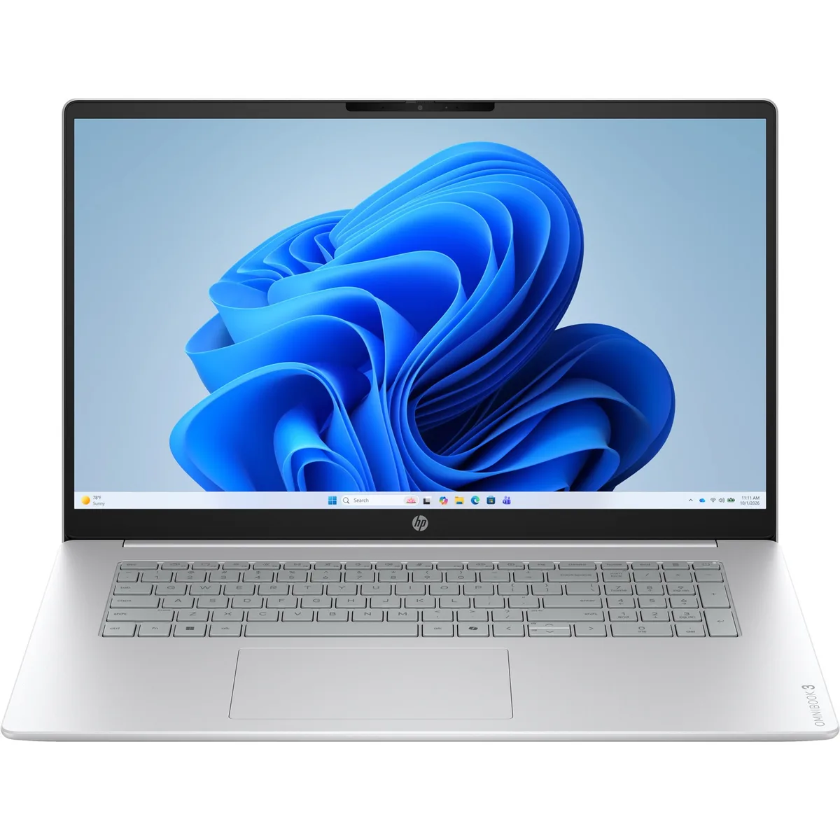HP OmniBook 3 17-dk0001ua 17.3" FHD IPS, 300n/Core 3-100U(4.7)/16Gb/SSD512Gb/Intel Gr/DOS/Сріблястий