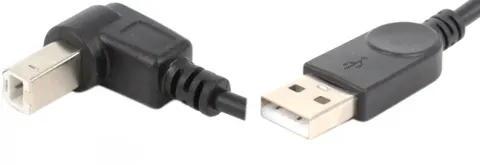 Кабель USB 2.0 AM-BM, 1.0 м, на верх 90° чорний