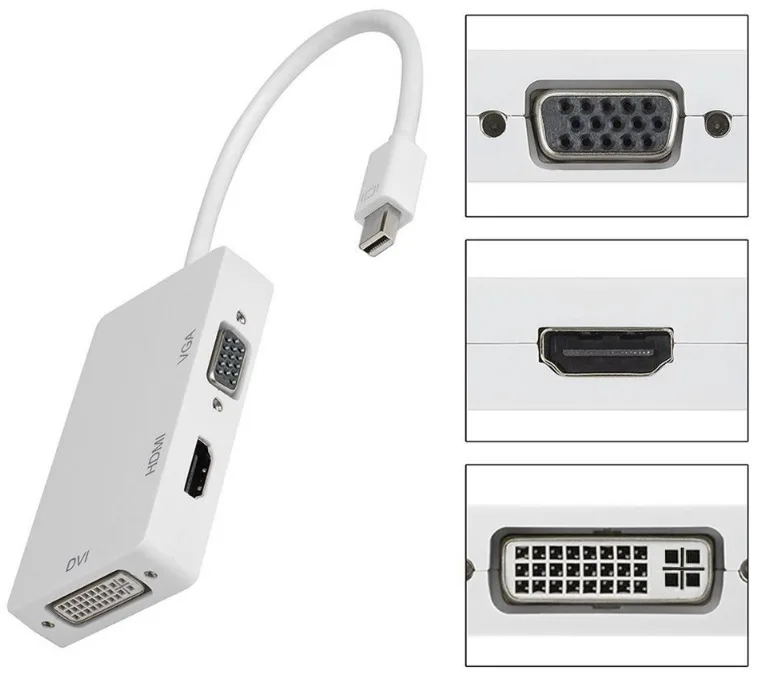 Перехідник mini DisplayPort M --> HDMI/VGA/DVI (24+5), FHD 1080p