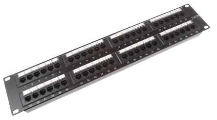 Патч-панель 19", 48xRJ45, UTP, Cat.5e, 1U, Krone&110 dual IDC